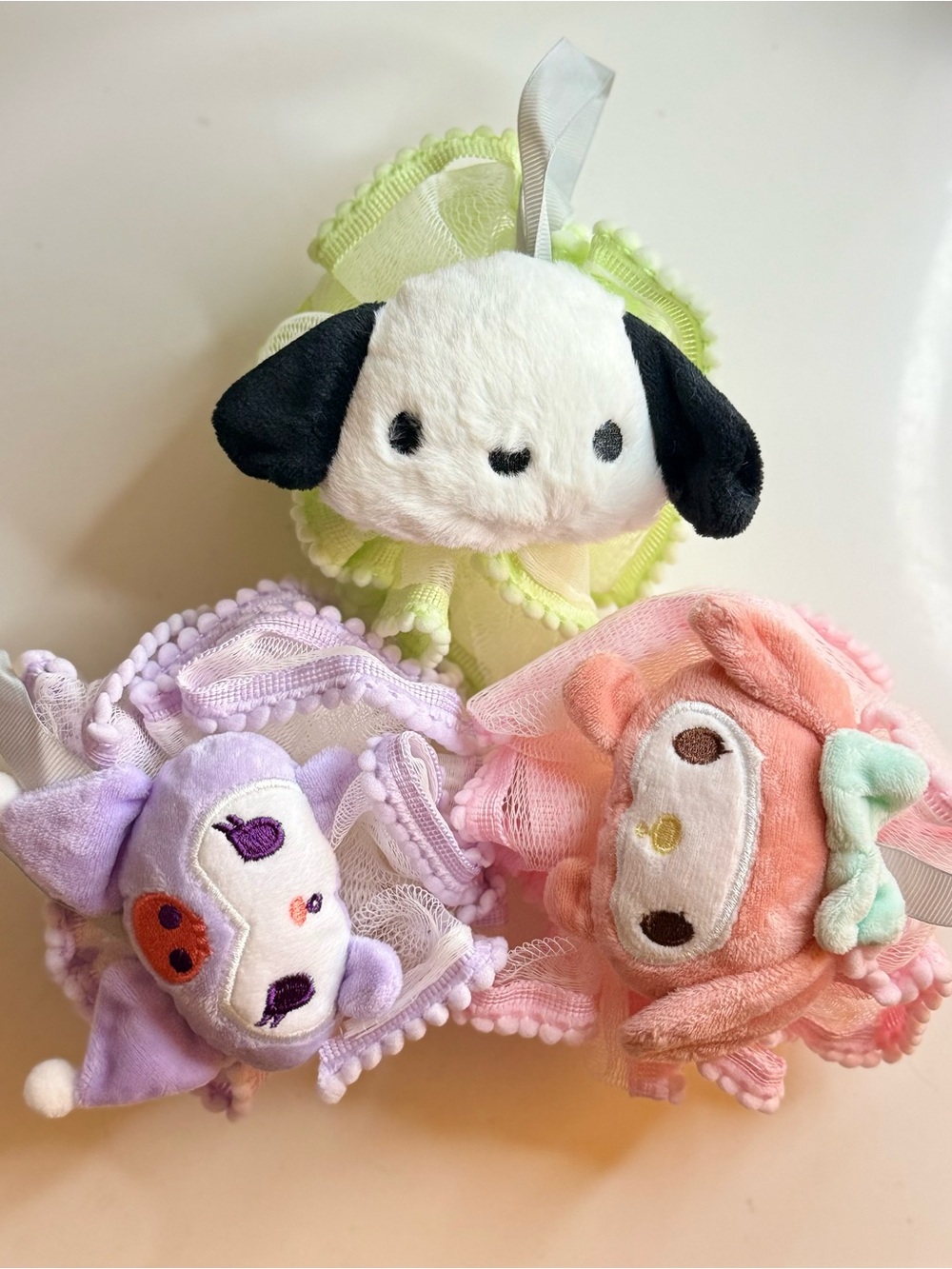 Sanrio Characters Kids Loofah Sponges. 3 set! Brand new!